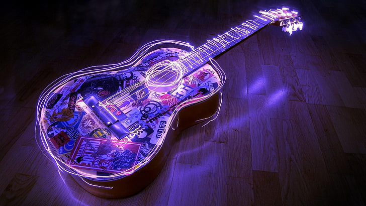 guitar-led-lights-3d-hd-wallpaper-preview